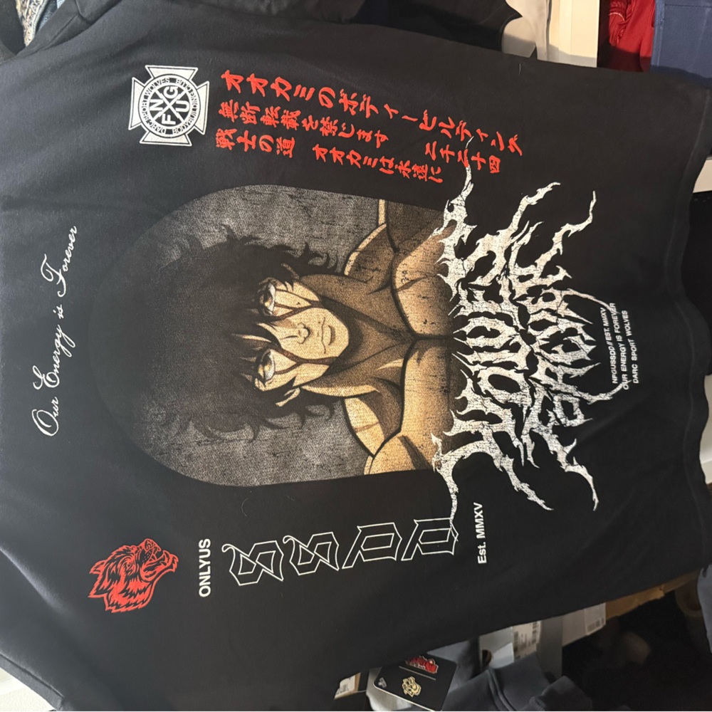 darc sport baki Unbreakable Will "Premium" Oversized Tee in Black size XL